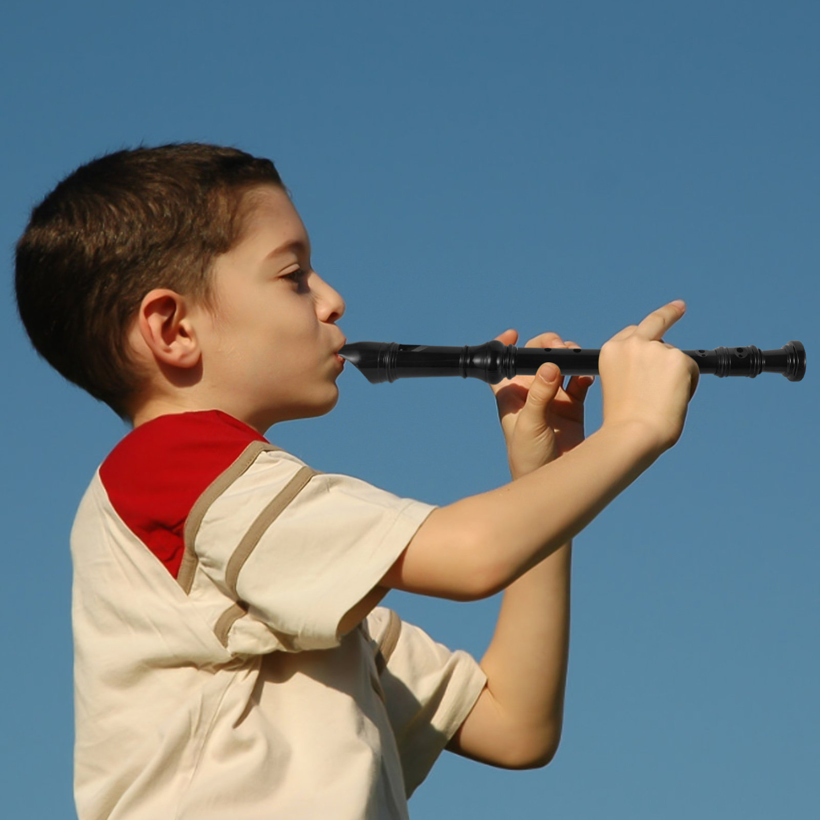 Soprano Recorder Plastic - Rekorder Soprano 8 Lubang, Warna Hitam,