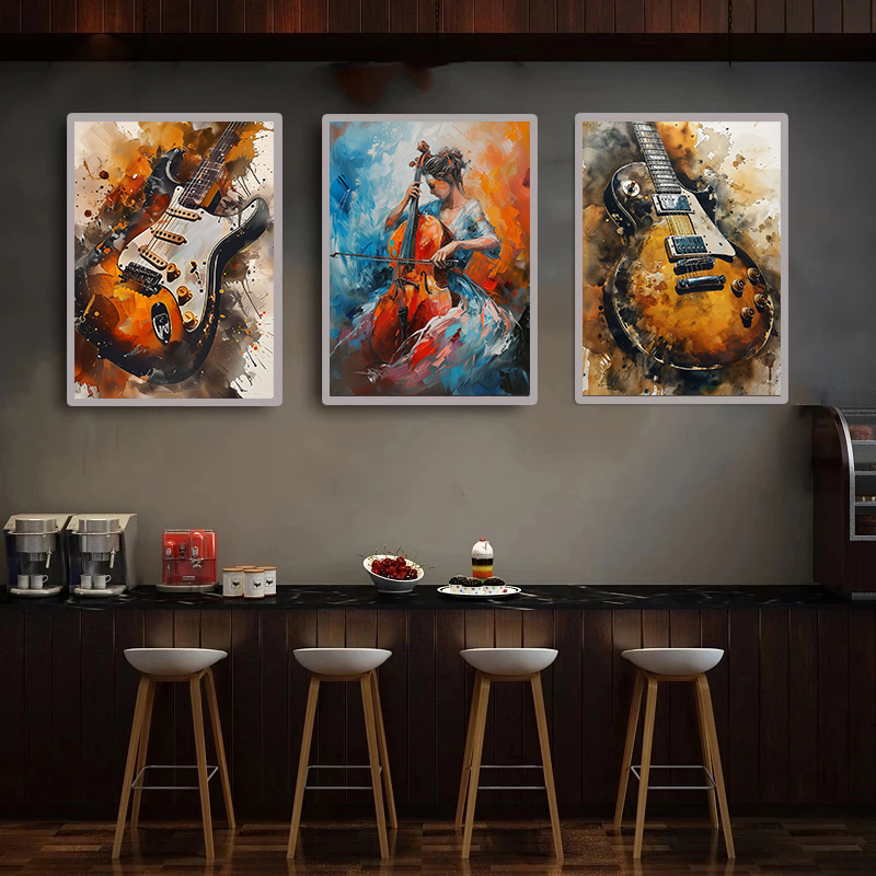 Picture Of Musical Instrument - Gitar elektrik trendi instrumen musik Poster